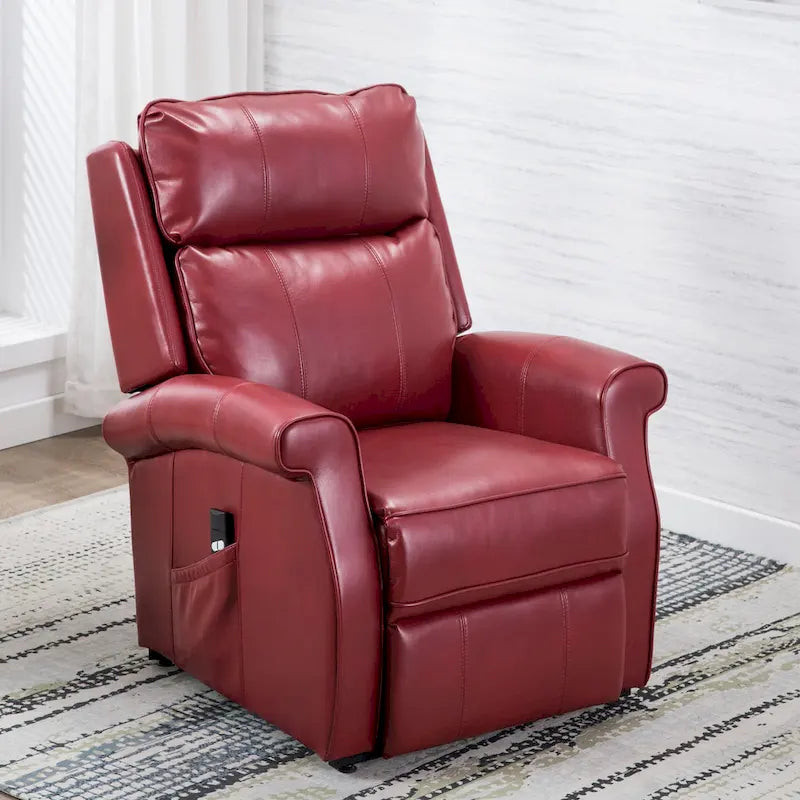 Fauteuil releveur traditionnel 3 positions avec télécommande filaire – Bleu / Rouge / Noir / Marron / Gris tourterelle – 1 place