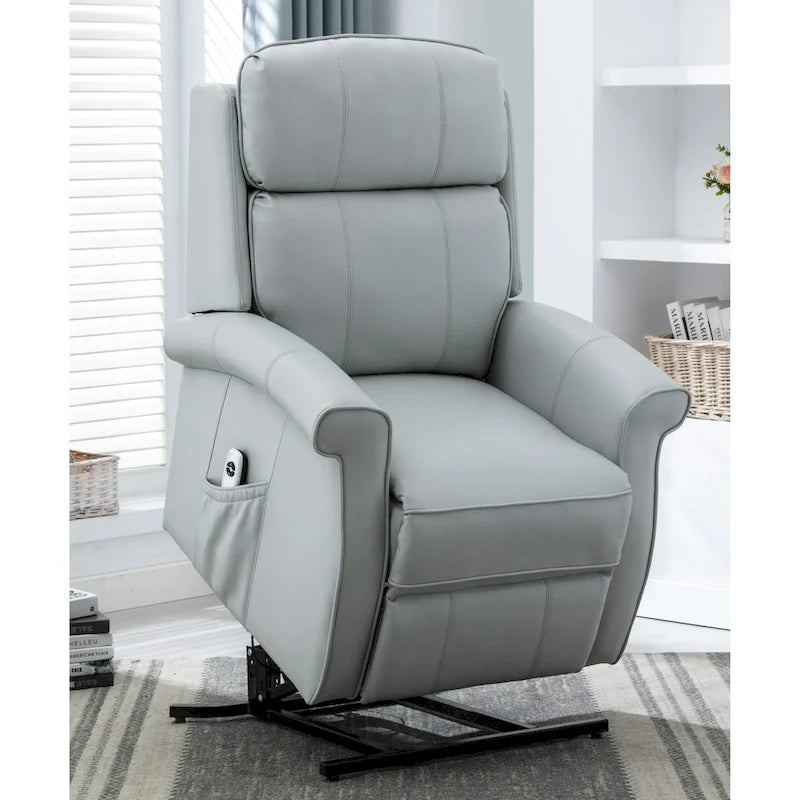 Fauteuil releveur traditionnel 3 positions avec télécommande filaire – Bleu / Rouge / Noir / Marron / Gris tourterelle – 1 place