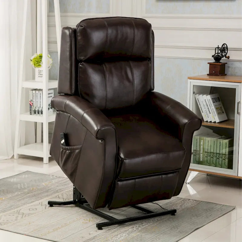 Fauteuil releveur traditionnel 3 positions avec télécommande filaire – Bleu / Rouge / Noir / Marron / Gris tourterelle – 1 place