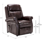 Fauteuil releveur traditionnel 3 positions avec télécommande filaire – Bleu / Rouge / Noir / Marron / Gris tourterelle – 1 place