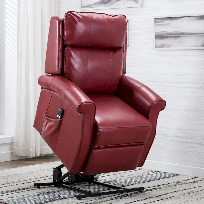 Fauteuil releveur traditionnel 3 positions avec télécommande filaire – Bleu / Rouge / Noir / Marron / Gris tourterelle – 1 place