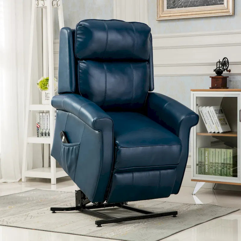 Fauteuil releveur traditionnel 3 positions avec télécommande filaire – Bleu / Rouge / Noir / Marron / Gris tourterelle – 1 place