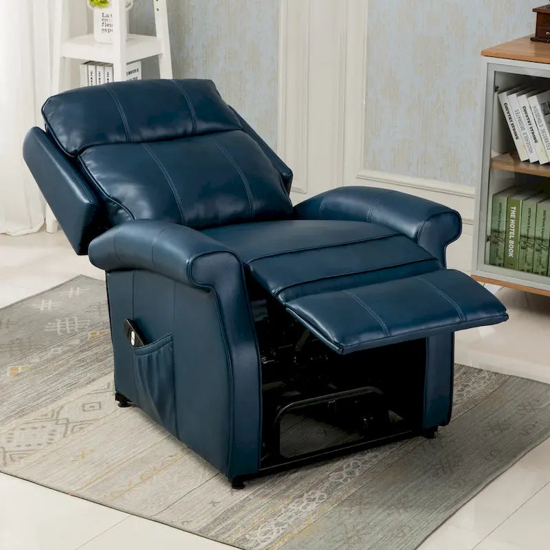 Fauteuil releveur traditionnel 3 positions avec télécommande filaire – Bleu / Rouge / Noir / Marron / Gris tourterelle – 1 place