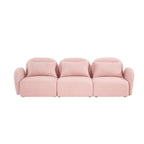 Canapé 3 places Teddy Velours avec accoudoirs incurvés – Blanc – 3 places