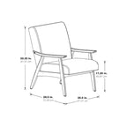 Fauteuil moderne du milieu du siècle avec pieds inclinés et accoudoirs en bois – Loutre / Azur / Mer / Anthracite / Lin – 1 place
