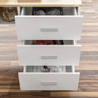 Bureau réglable en hauteur avec armoire et tiroirs intégrés – Blanc/Bois / Noir/Bois – 1 personne