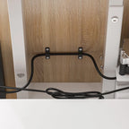 Bureau réglable en hauteur avec armoire et tiroirs intégrés – Blanc/Bois / Noir/Bois – 1 personne