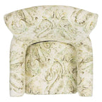 Fauteuil club à accoudoirs roulés, revêtement en coton-lin imprimé et pieds espresso – Espresso / Rayures beiges / Rouge et blanc / Vert / Fleurs beiges / Bleu clair – 1 place