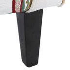 Fauteuil club à accoudoirs roulés, revêtement en coton-lin imprimé et pieds espresso – Espresso / Rayures beiges / Rouge et blanc / Vert / Fleurs beiges / Bleu clair – 1 place
