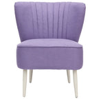 Fauteuil d'appoint rayé arc-en-ciel Mid-Century avec plissé cannelé et pieds en bouleau noir – Multicolore/Champignon / Violet – 1 place