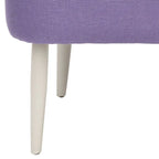 Fauteuil d'appoint rayé arc-en-ciel Mid-Century avec plissé cannelé et pieds en bouleau noir – Multicolore/Champignon / Violet – 1 place