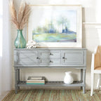 Console de ferme avec 2 tiroirs et 2 portes – Gris vieilli / Noir / Greige / Blanc vieilli