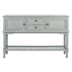 Console de ferme avec 2 tiroirs et 2 portes – Gris vieilli / Noir / Greige / Blanc vieilli