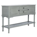 Console de ferme avec 2 tiroirs et 2 portes – Gris vieilli / Noir / Greige / Blanc vieilli