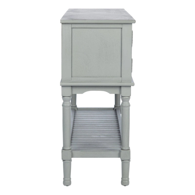Console de ferme avec 2 tiroirs et 2 portes – Gris vieilli / Noir / Greige / Blanc vieilli