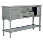 Console de ferme avec 2 tiroirs et 2 portes – Gris vieilli / Noir / Greige / Blanc vieilli