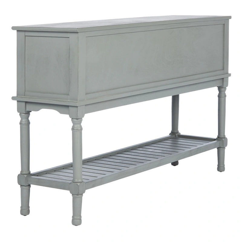 Console de ferme avec 2 tiroirs et 2 portes – Gris vieilli / Noir / Greige / Blanc vieilli