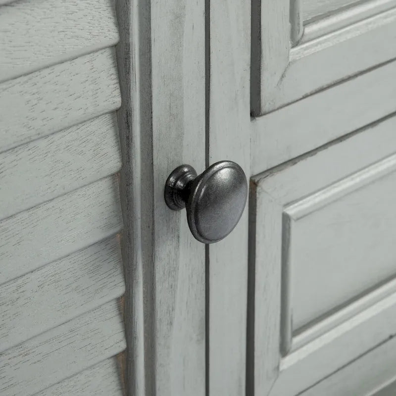 Console de ferme avec 2 tiroirs et 2 portes – Gris vieilli / Noir / Greige / Blanc vieilli