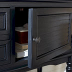 Console de ferme avec 2 tiroirs et 2 portes – Gris vieilli / Noir / Greige / Blanc vieilli