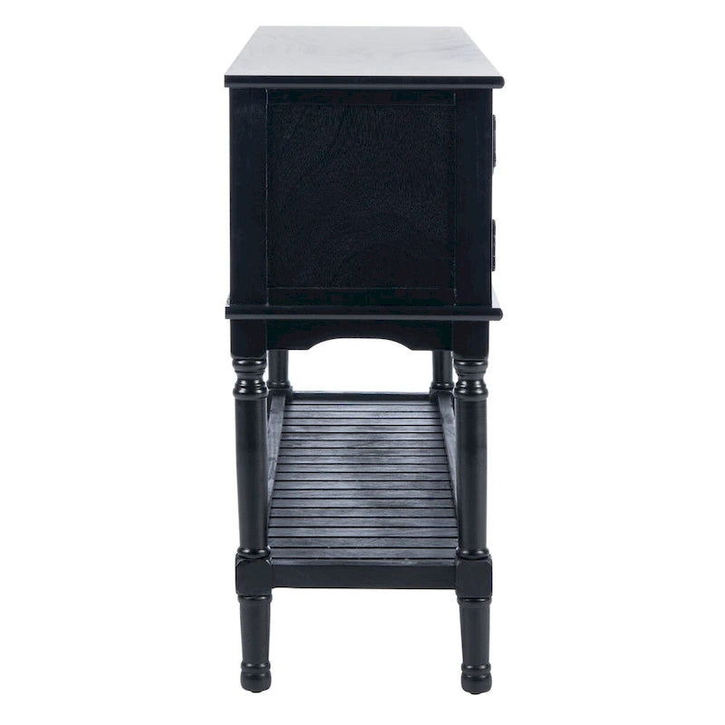 Console de ferme avec 2 tiroirs et 2 portes – Gris vieilli / Noir / Greige / Blanc vieilli