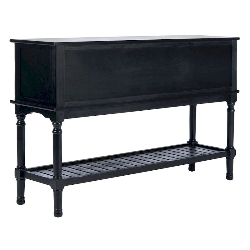 Console de ferme avec 2 tiroirs et 2 portes – Gris vieilli / Noir / Greige / Blanc vieilli