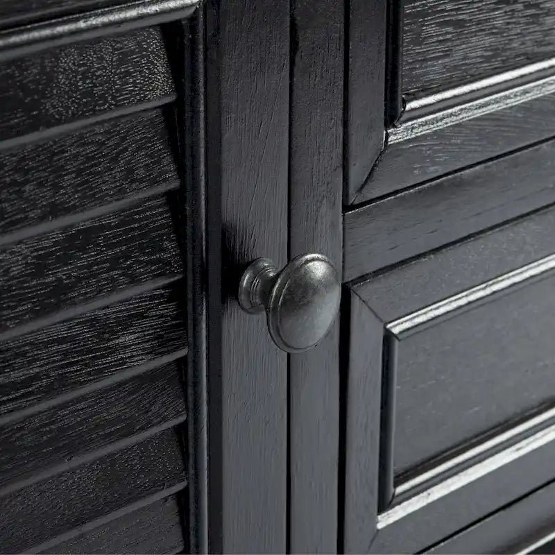 Console de ferme avec 2 tiroirs et 2 portes – Gris vieilli / Noir / Greige / Blanc vieilli