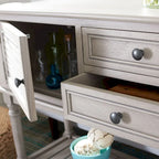 Console de ferme avec 2 tiroirs et 2 portes – Gris vieilli / Noir / Greige / Blanc vieilli