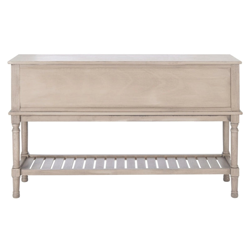 Console de ferme avec 2 tiroirs et 2 portes – Gris vieilli / Noir / Greige / Blanc vieilli
