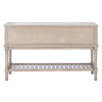 Console de ferme avec 2 tiroirs et 2 portes – Gris vieilli / Noir / Greige / Blanc vieilli