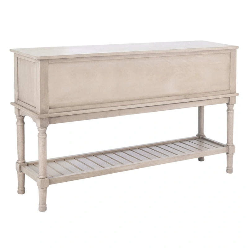 Console de ferme avec 2 tiroirs et 2 portes – Gris vieilli / Noir / Greige / Blanc vieilli