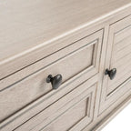 Console de ferme avec 2 tiroirs et 2 portes – Gris vieilli / Noir / Greige / Blanc vieilli