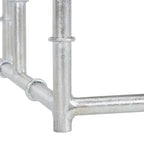 Table d'appoint en verre de style Chinoiserie faux bambou – Argent