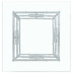 Table d'appoint en verre de style Chinoiserie faux bambou – Argent