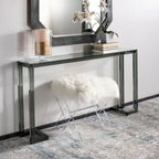 Console acrylique avec pieds Clé grecque – Noir / Transparent