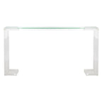 Console acrylique avec pieds Clé grecque – Noir / Transparent