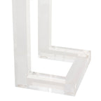 Console acrylique avec pieds Clé grecque – Noir / Transparent