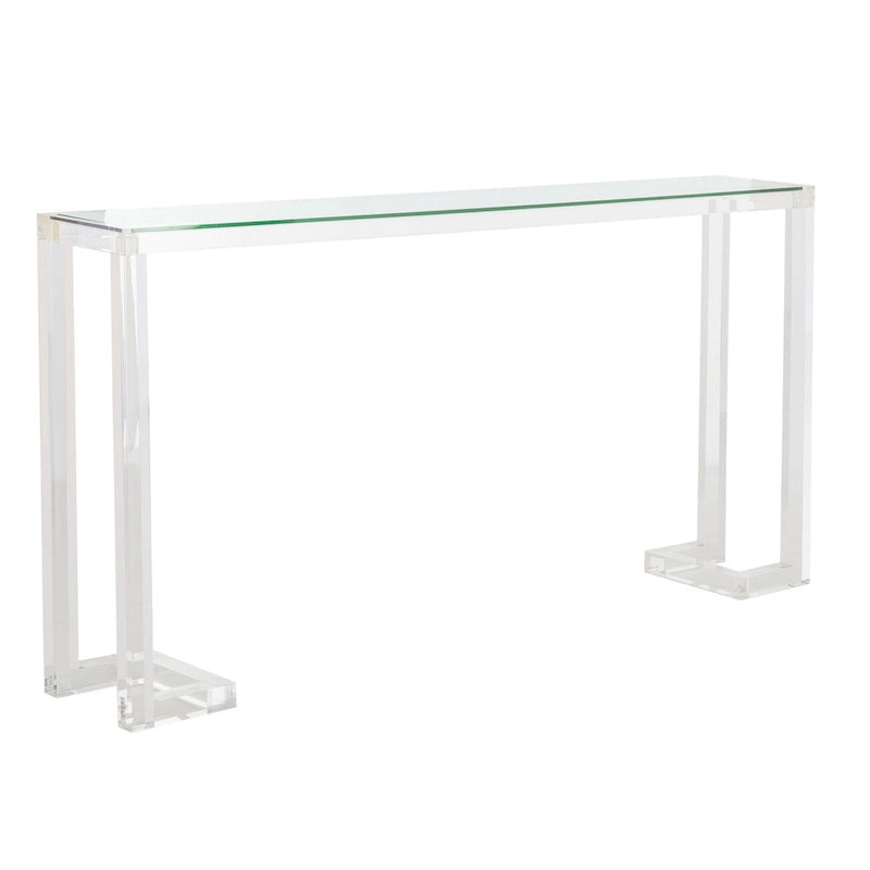 Console acrylique avec pieds Clé grecque – Noir / Transparent