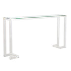 Console acrylique avec pieds Clé grecque – Noir / Transparent