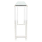 Console acrylique avec pieds Clé grecque – Noir / Transparent