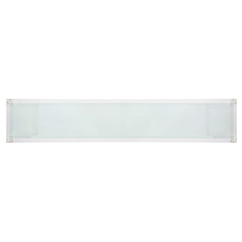 Console acrylique avec pieds Clé grecque – Noir / Transparent