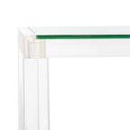 Console acrylique avec pieds Clé grecque – Noir / Transparent