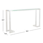 Console acrylique avec pieds Clé grecque – Noir / Transparent