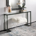 Console acrylique avec pieds Clé grecque – Noir / Transparent