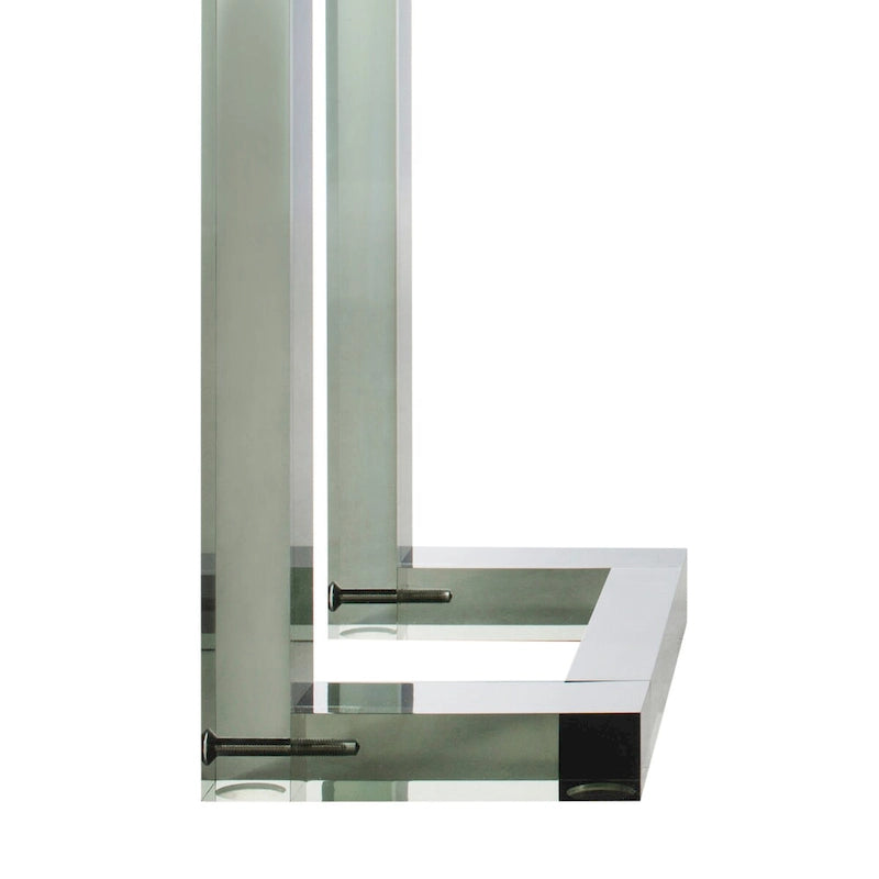Console acrylique avec pieds Clé grecque – Noir / Transparent