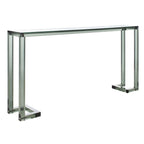 Console acrylique avec pieds Clé grecque – Noir / Transparent