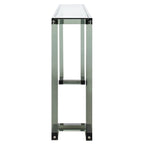 Console acrylique avec pieds Clé grecque – Noir / Transparent
