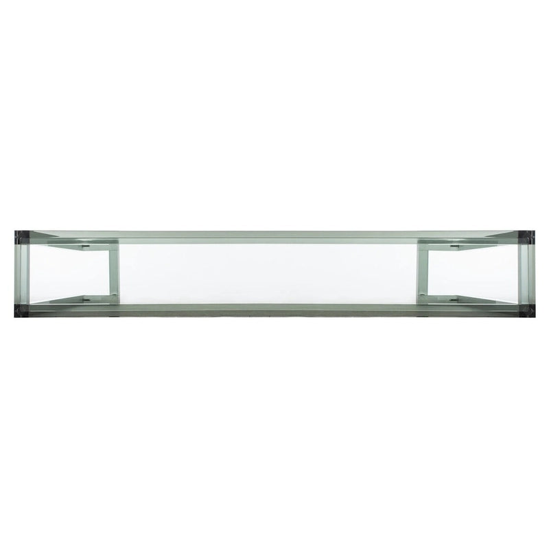 Console acrylique avec pieds Clé grecque – Noir / Transparent