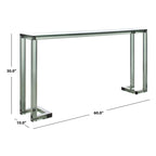 Console acrylique avec pieds Clé grecque – Noir / Transparent