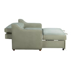 Canapé-lit convertible avec lit gigogne et mode chaise longue – Mauve / Sauge – 2 places / Couchage