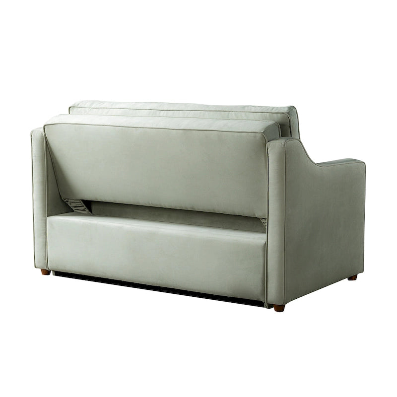 Canapé-lit convertible avec lit gigogne et mode chaise longue – Mauve / Sauge – 2 places / Couchage